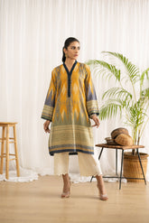 DC-0434 YELLOW EMBROIDERED KURTA